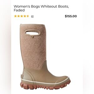 Bogs Boots Taupe Whiteout Faded Size 8 Faux Fur Lining